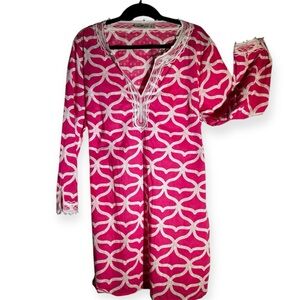 Vineyard Vines Pink and White Women's Beach Coverup